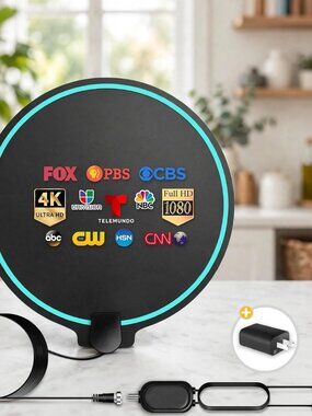 Digital HDTV Antenna Long Range 380 Miles Indoor Amplified Signal Booster